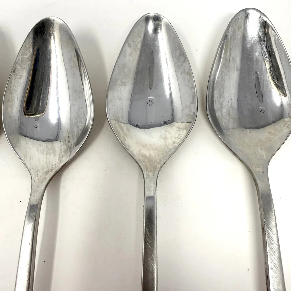 9 International‎ Stainless Steel Deluxe Teaspoons MCM Danish Scroll Flatware Set